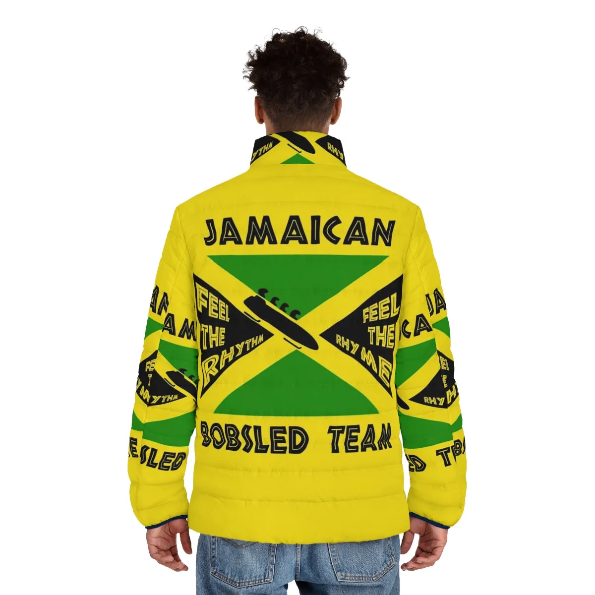 90s Vintage Jamaican Bobsled Team Puffer Jacket | Cool Runnings Inspired