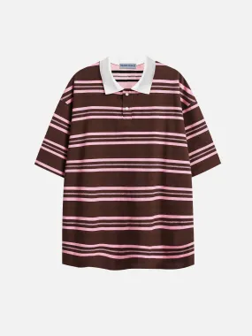 Aelfric Eden Vintage Stripe Polo Tee