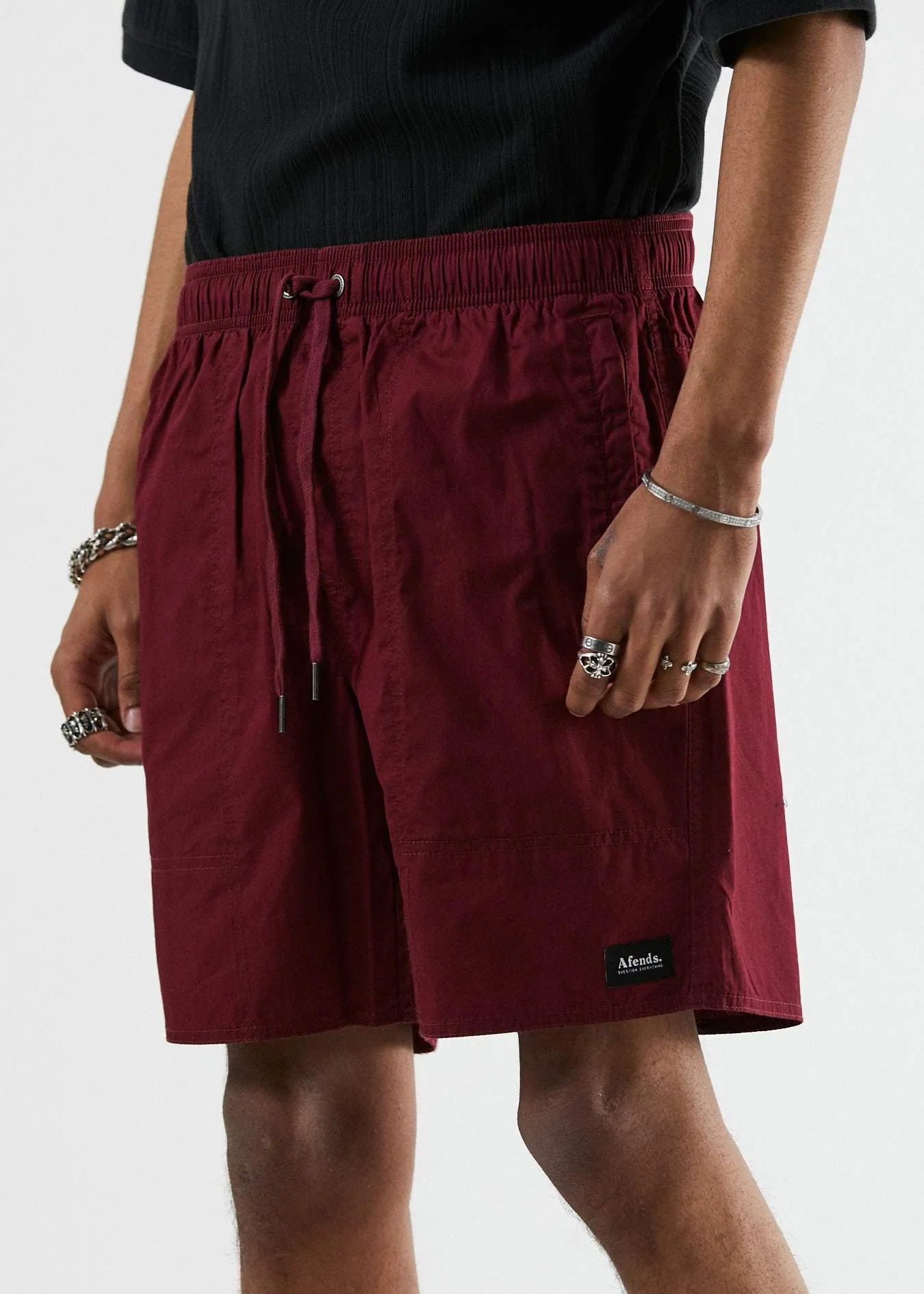 Afends Mens Baywatch Classics - Elastic Waist Boardshort - Blood