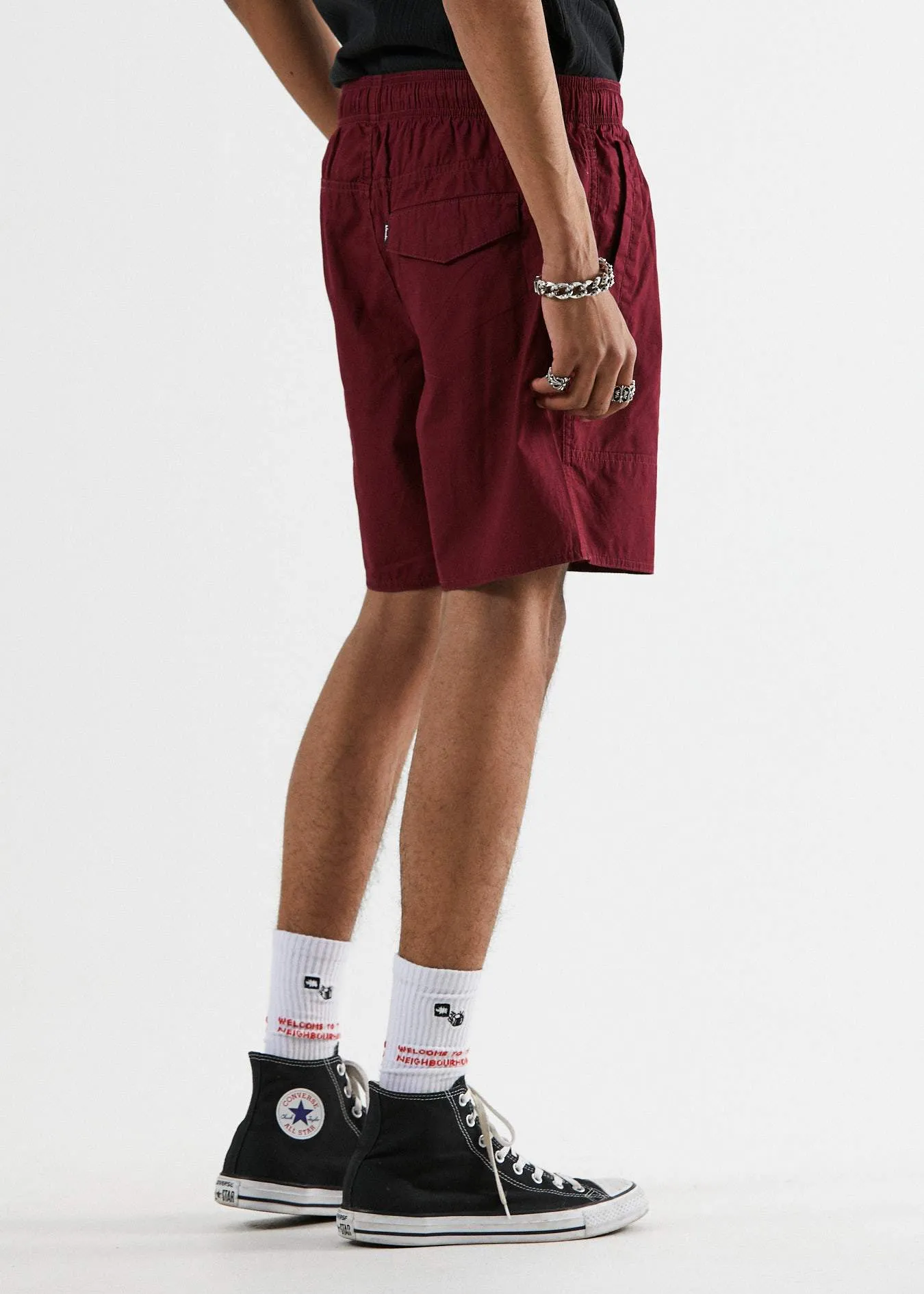 Afends Mens Baywatch Classics - Elastic Waist Boardshort - Blood