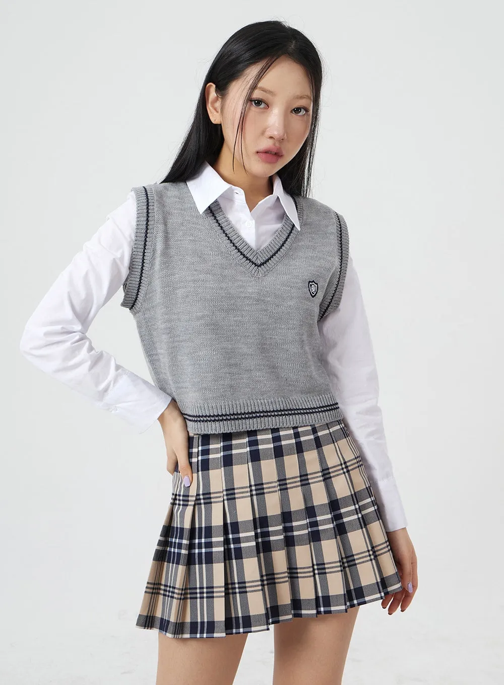 Basic Pintuck Crop Shirt BM304