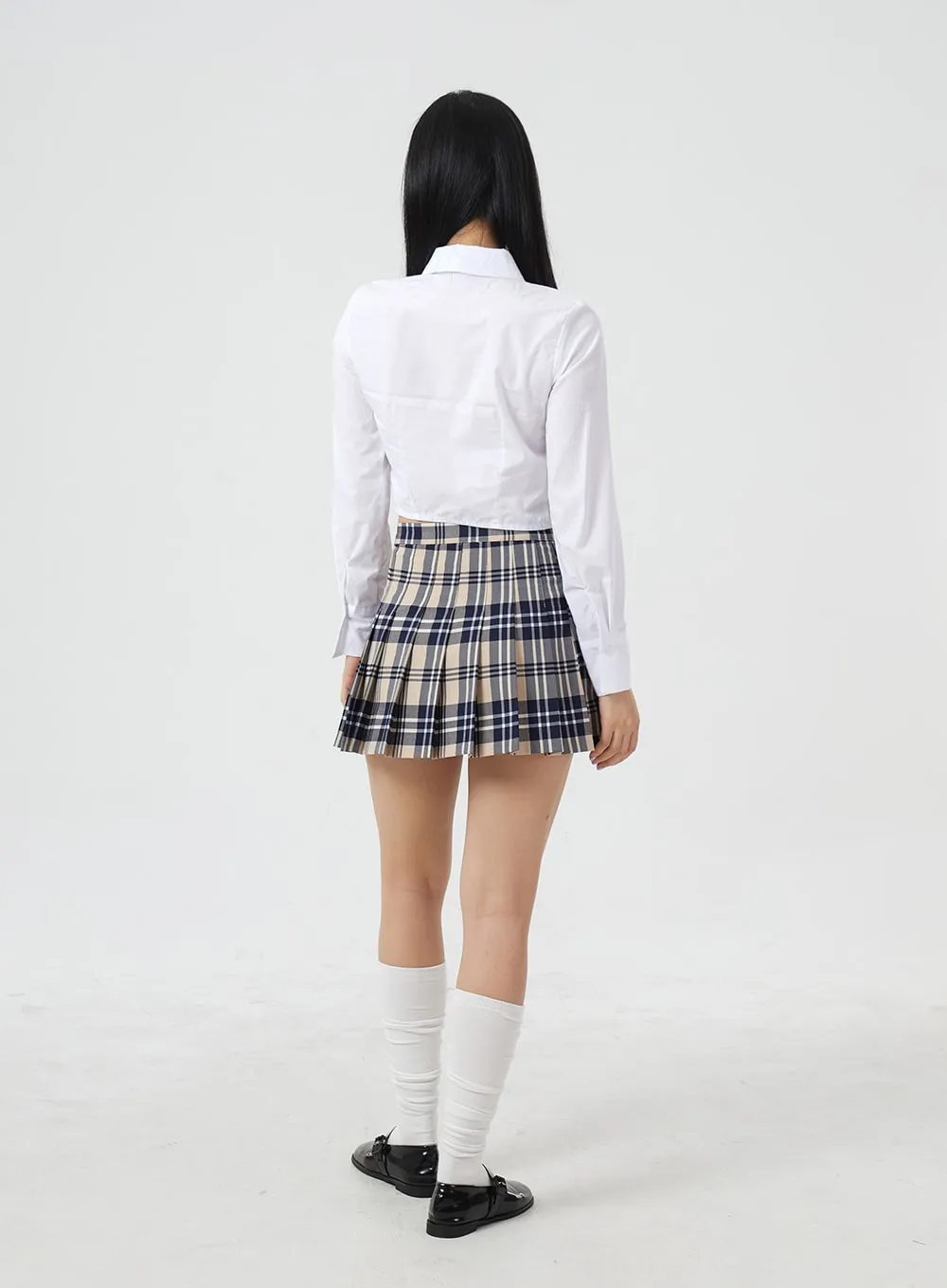 Basic Pintuck Crop Shirt BM304