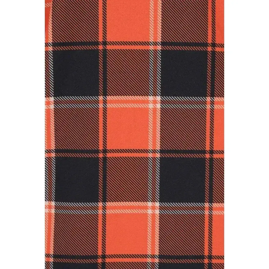 Betty Dress - Navy Orange Tartan