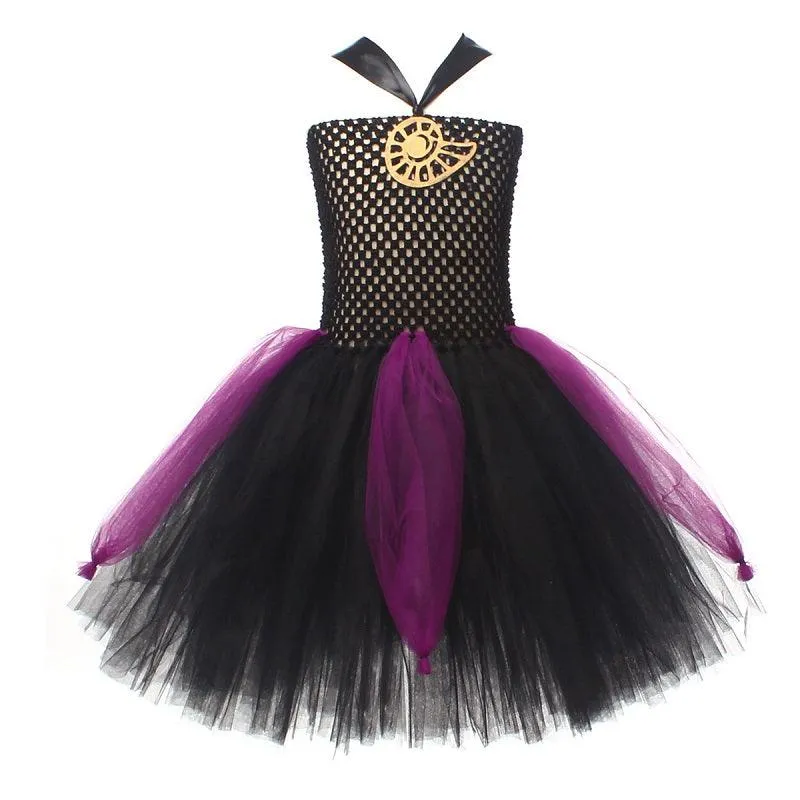 Children's Halloween cosplay costumes Girl's elegant mesh princess dress with color blocking Luxurious Aladdin Dress