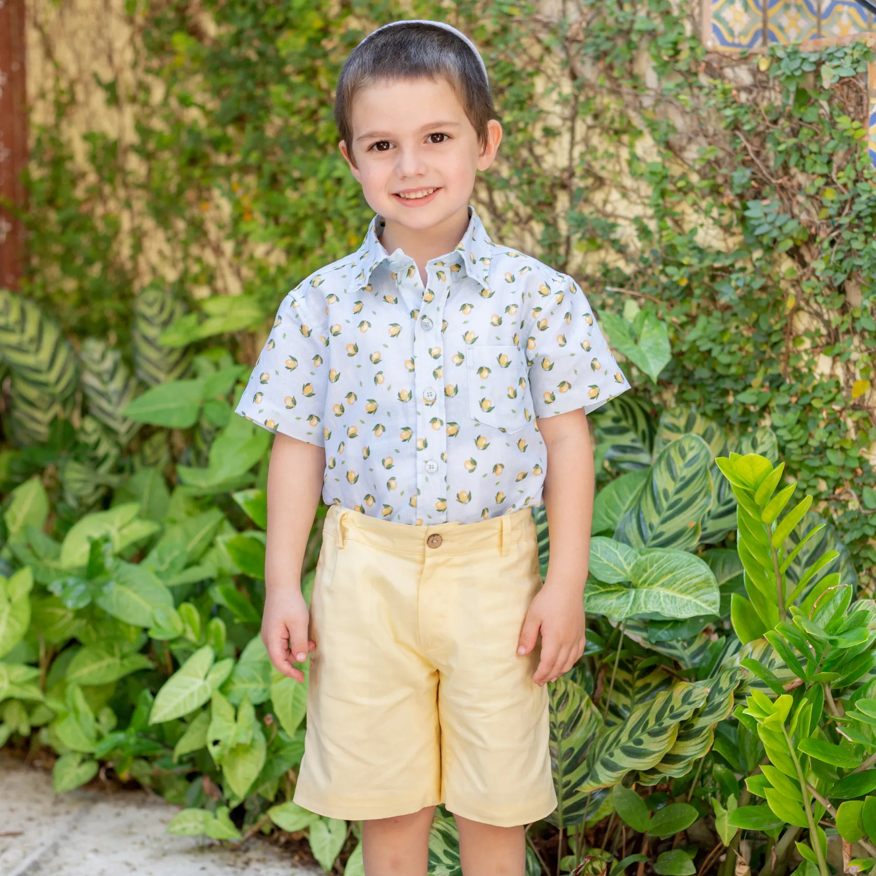 Citron Boy Button Down/Short Set