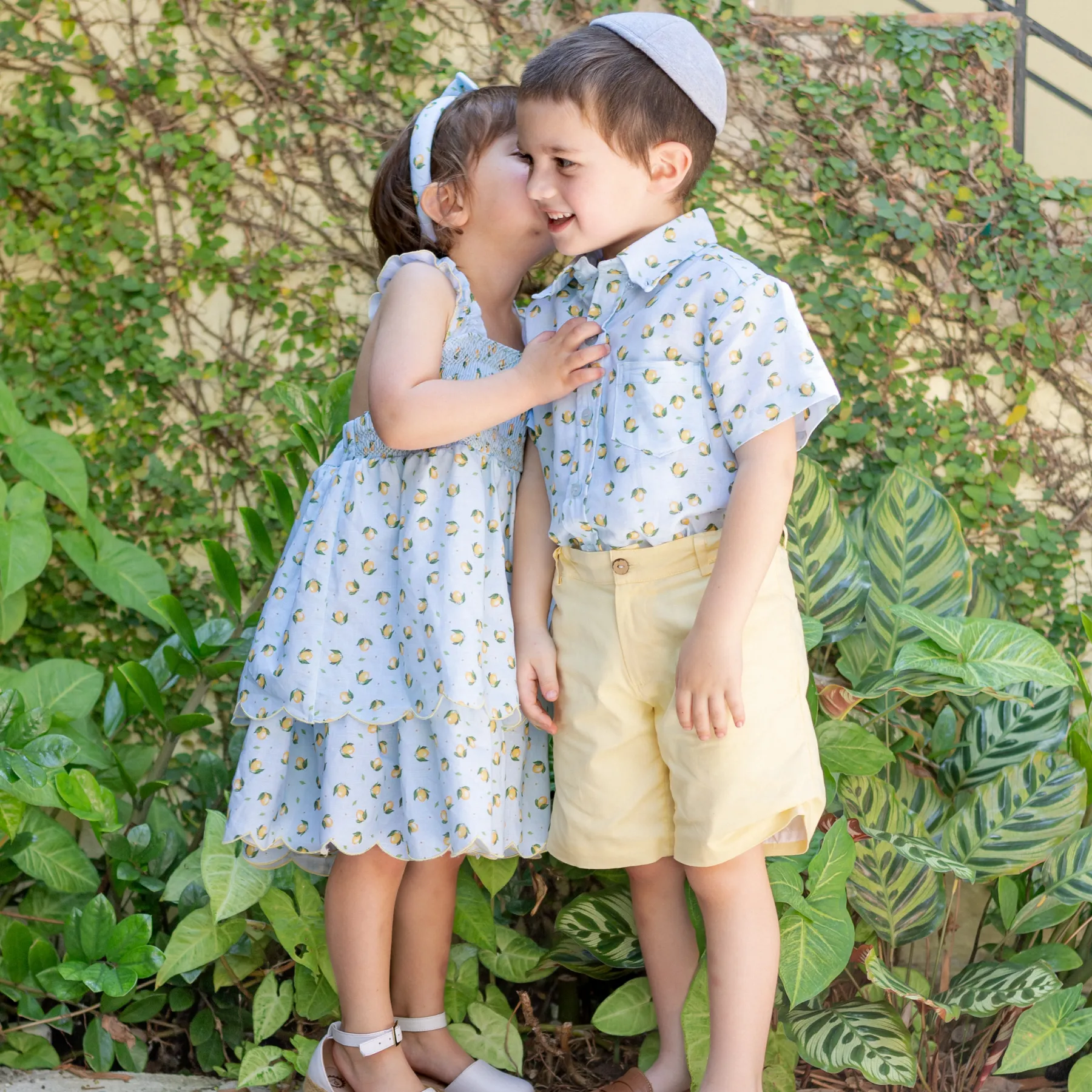 Citron Boy Button Down/Short Set