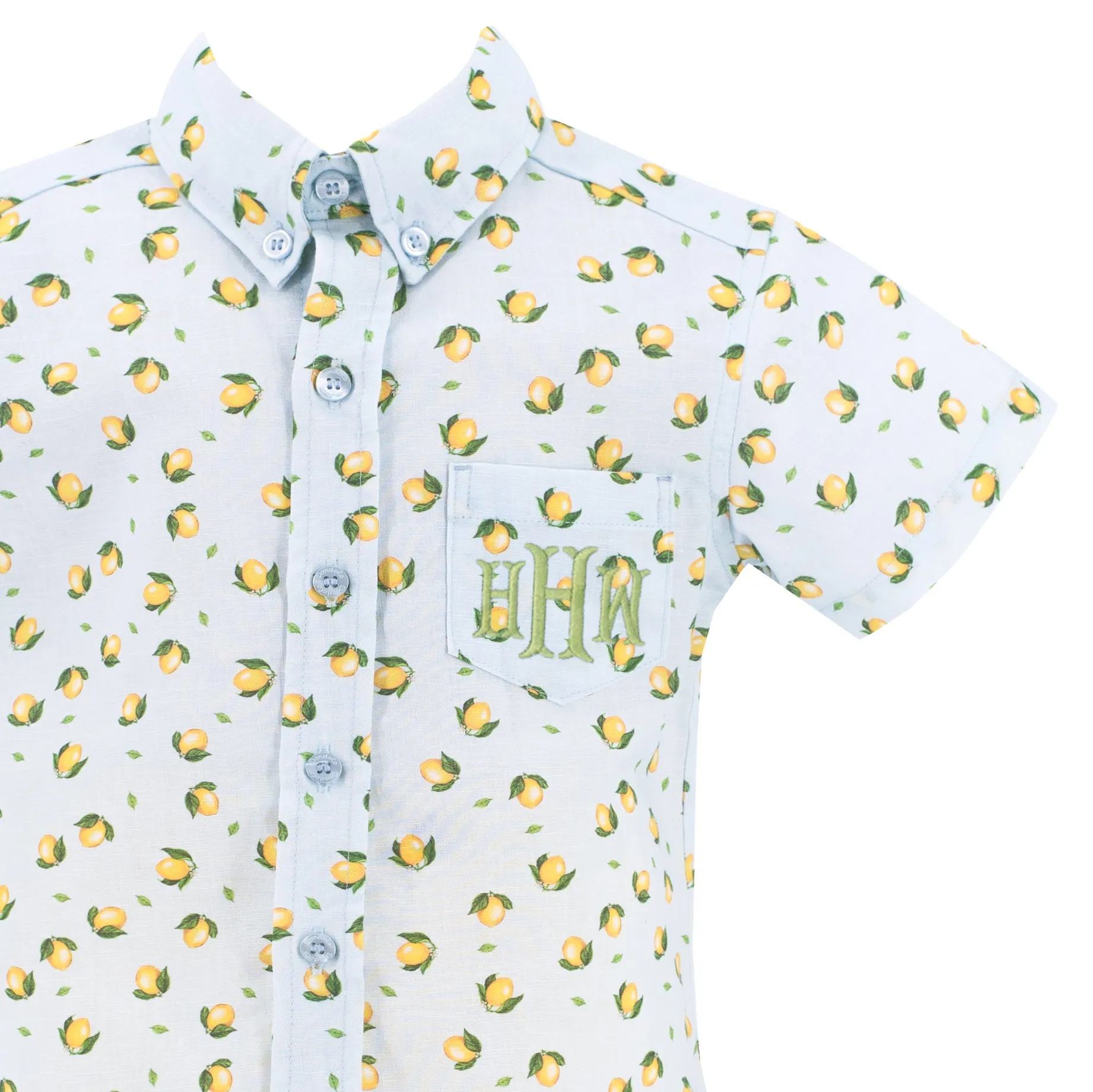 Citron Boy Button Down/Short Set