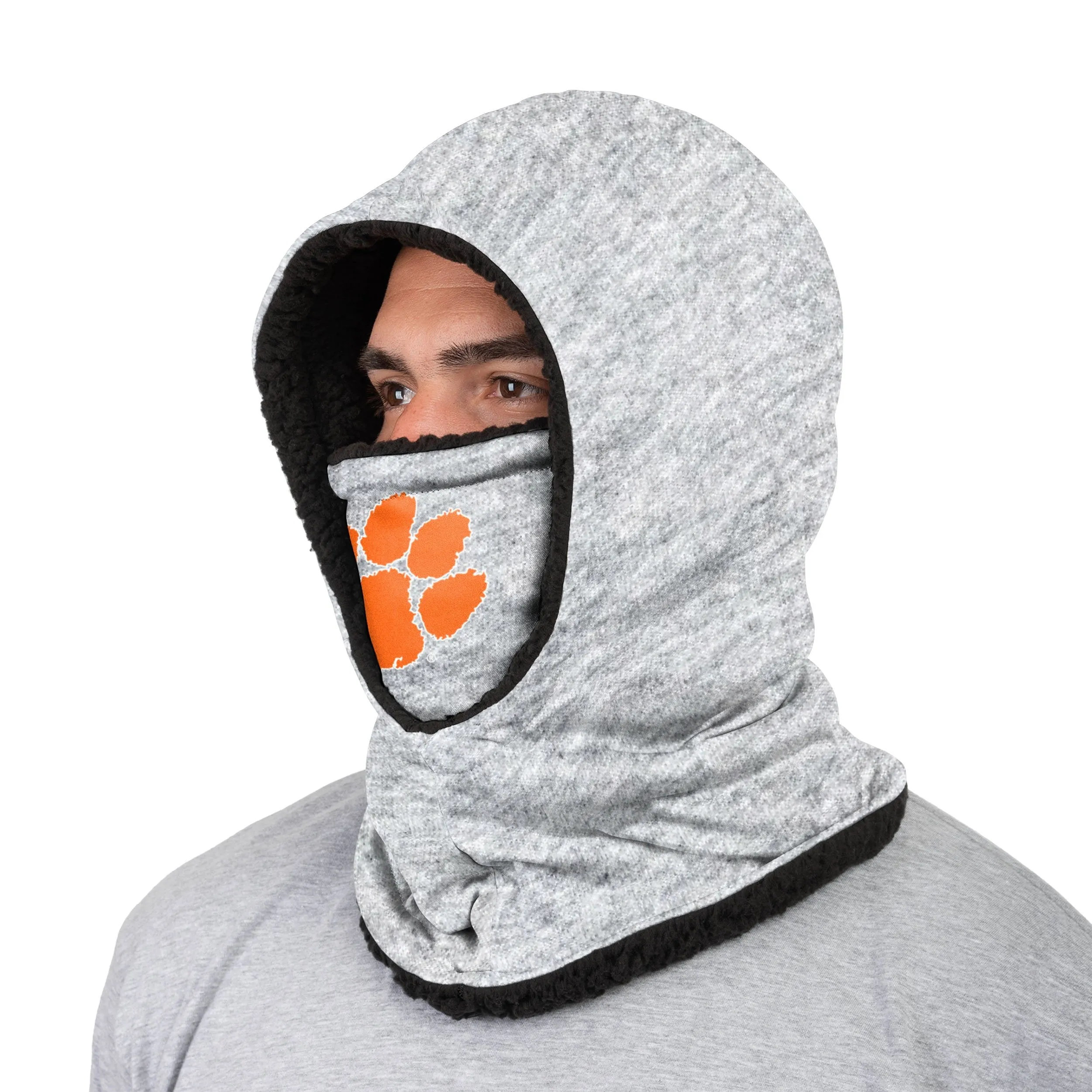 Clemson Tigers NCAA Heather Grey Big Logo Hooded Gaiter