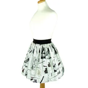 Elastic Waist Pleated Skirt in Nevermore Print by Hemet