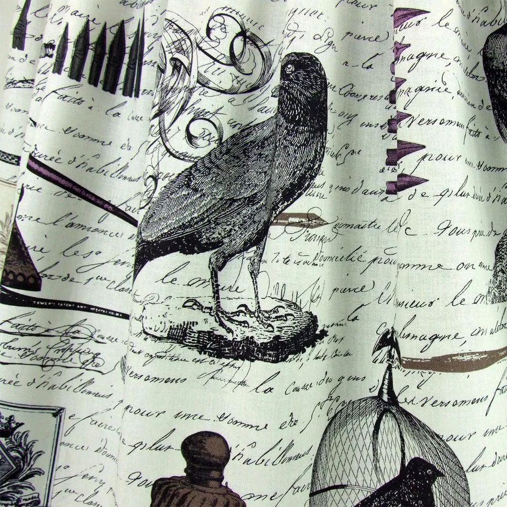 Elastic Waist Pleated Skirt in Nevermore Print by Hemet