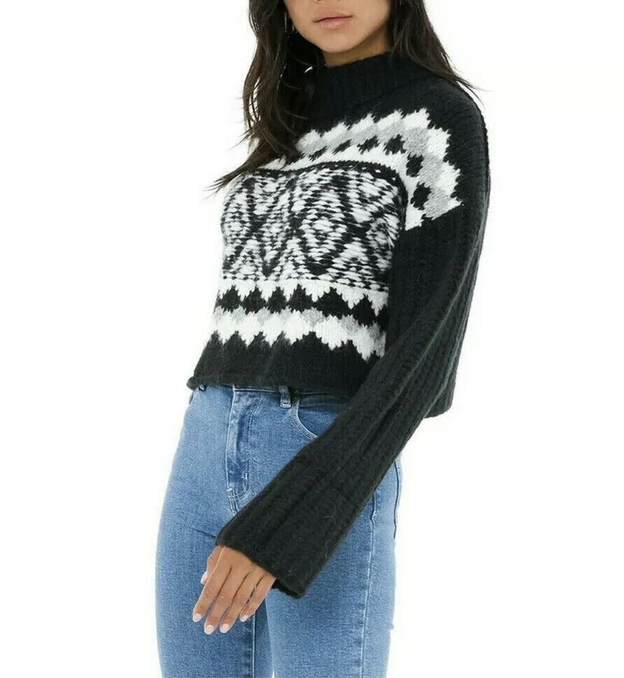 Free People Alpine Crop Mock Neck Sweater