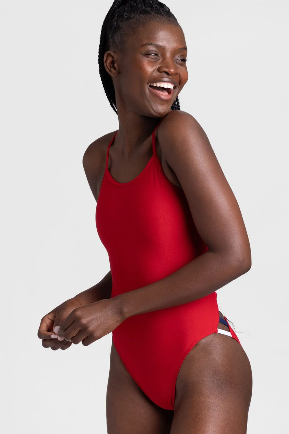 Gavin 2 Swim Onesie - Red Contrast