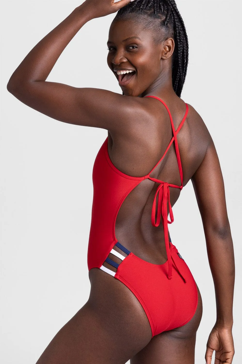 Gavin 2 Swim Onesie - Red Contrast