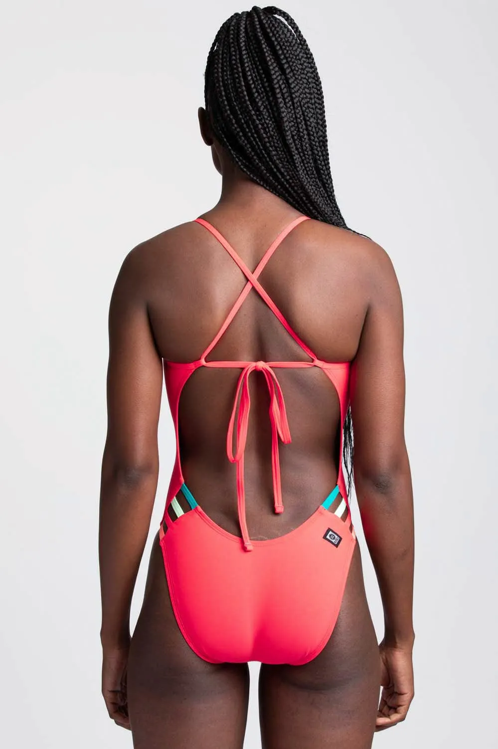 Gavin 2 Swim Onesie - Strawberry Contrast