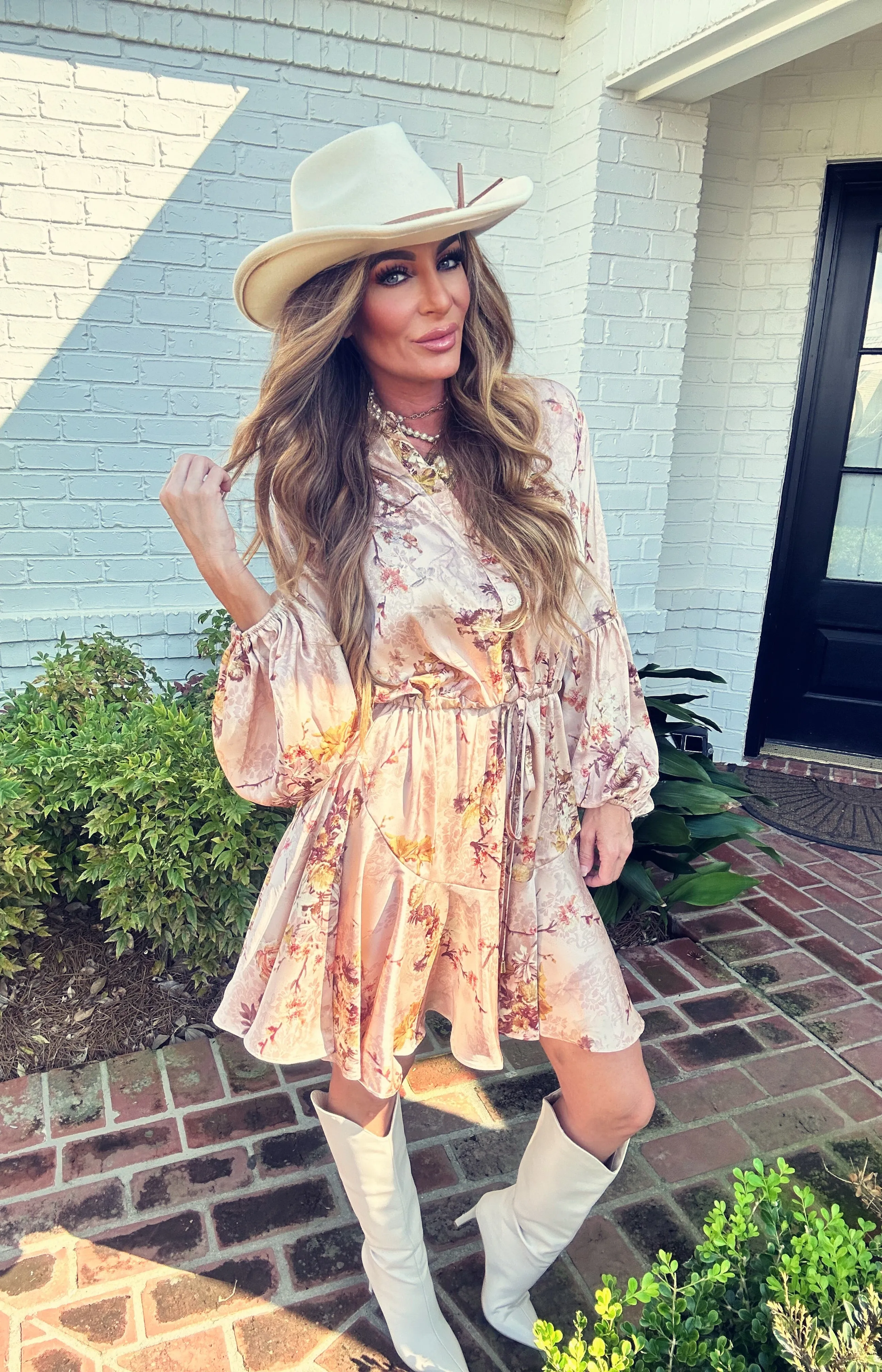 Genette Button Down Front Tie Dress