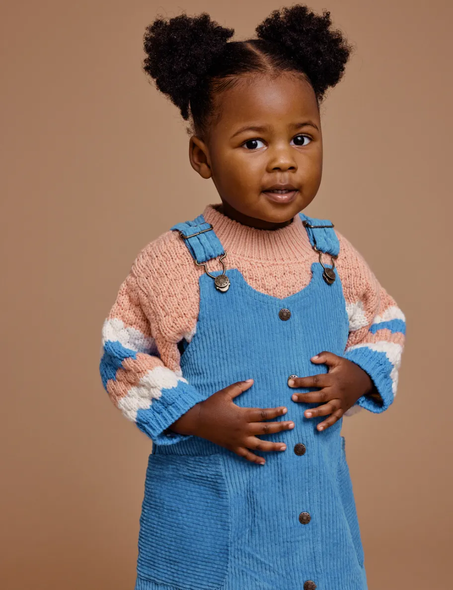 Goldie   Ace - Polly Corduroy Pinafore Dress - Lake