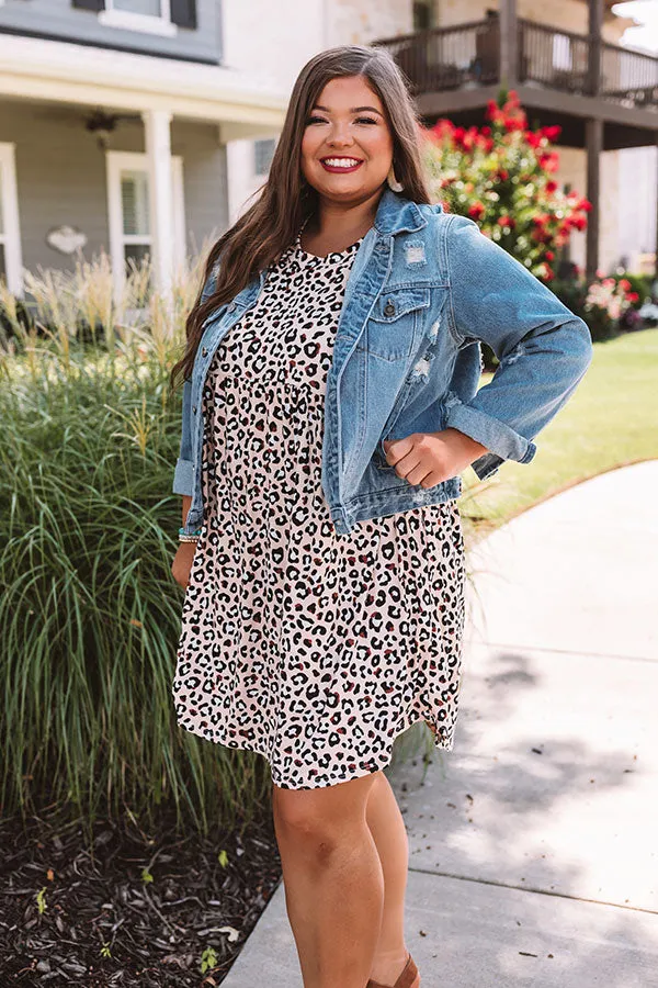 Good Energy Leopard Babydoll Dress Curves