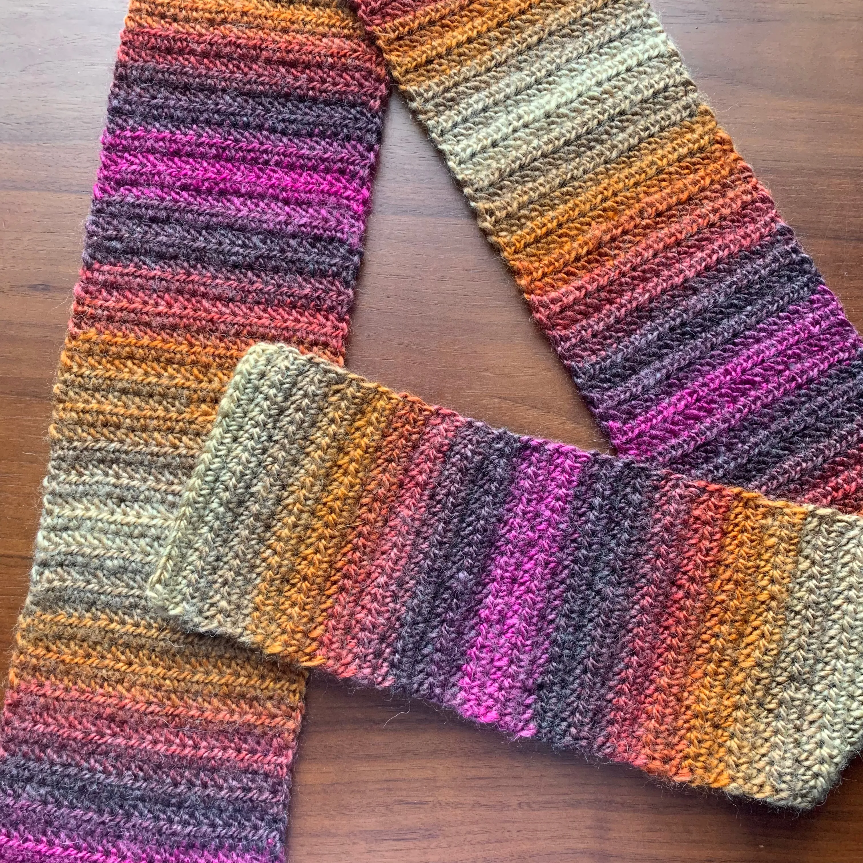 Handmade Sunset Shades ombré crochet scarf