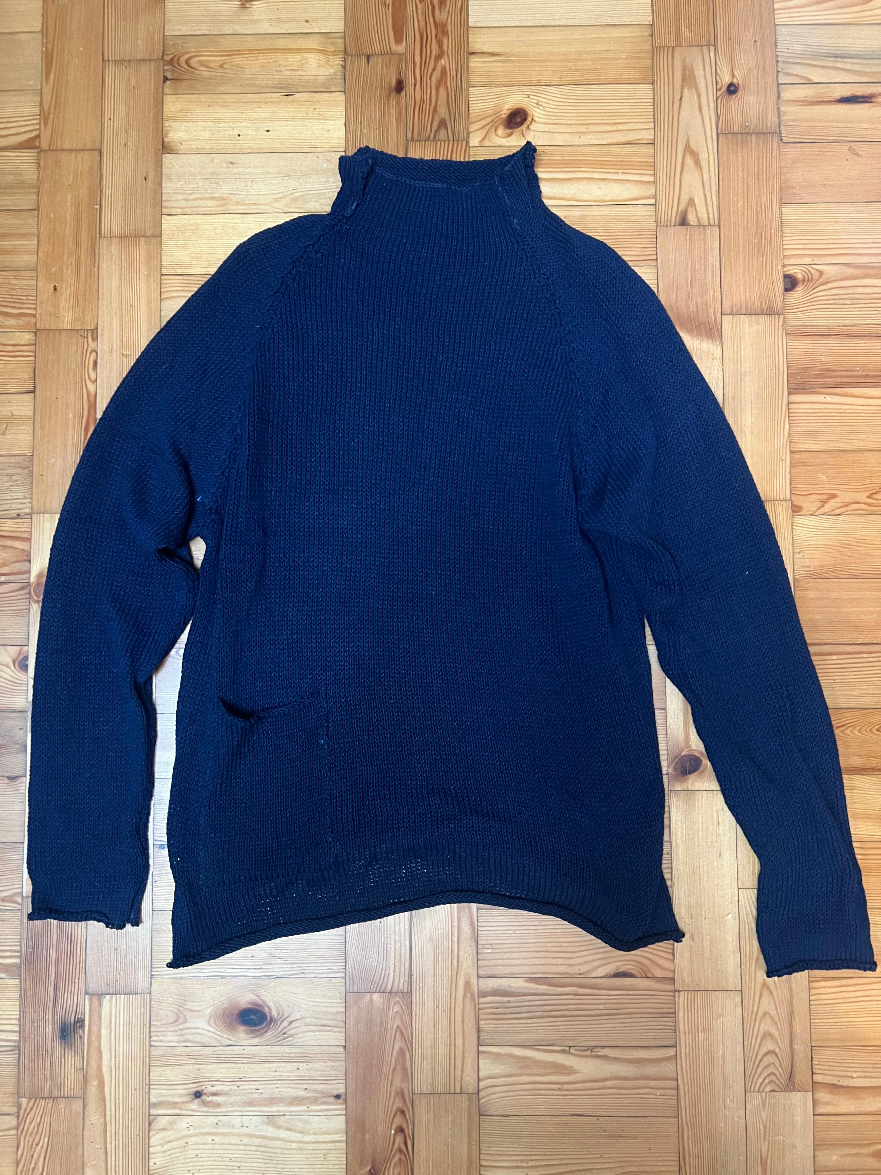 Indigo Cotton Fisherman Sweater, - First prototype (XXL)