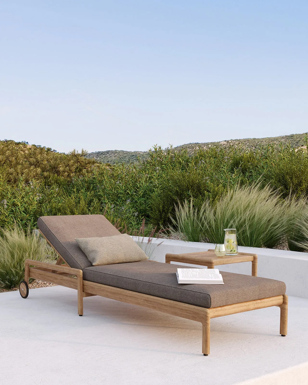 Jack Outdoor Adjustable Lounger - Teak Mocha