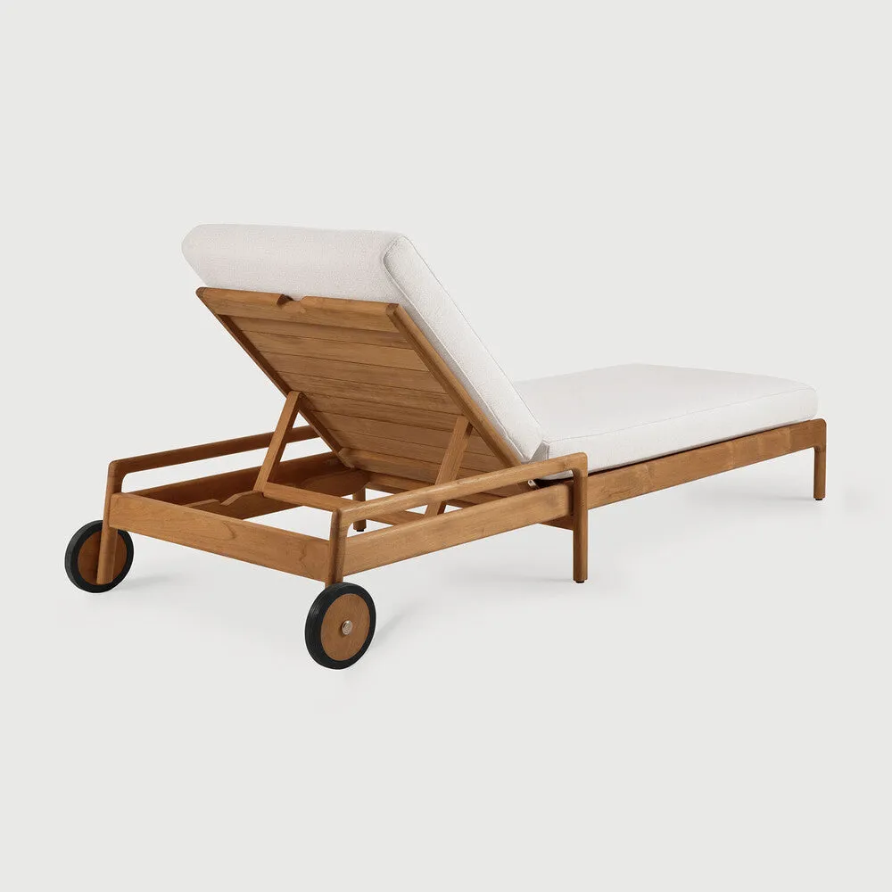 Jack Outdoor Adjustable Lounger - Teak Off White