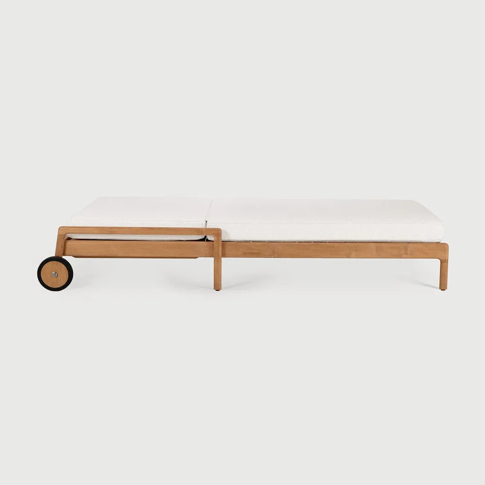 Jack Outdoor Adjustable Lounger - Teak Off White