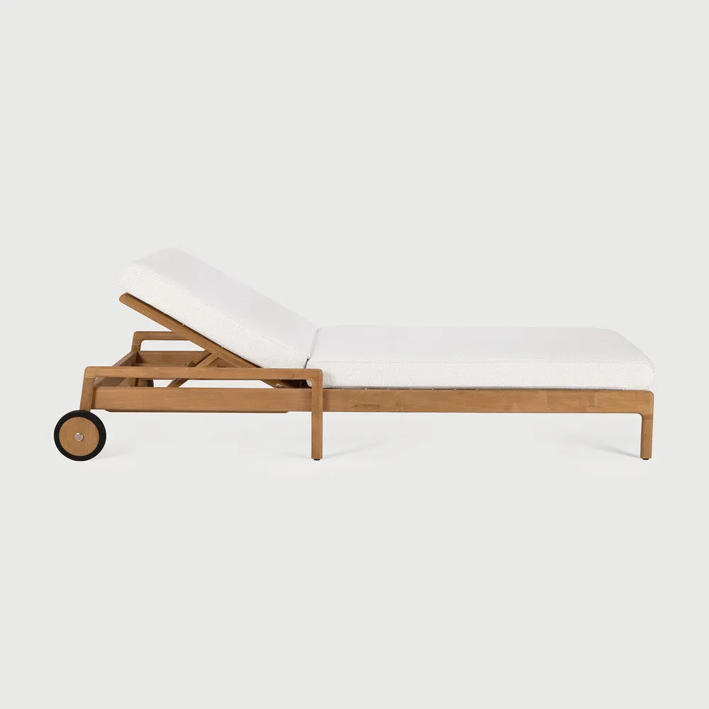 Jack Outdoor Adjustable Lounger - Teak Off White