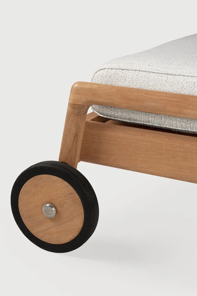 Jack Outdoor Adjustable Lounger - Teak Off White