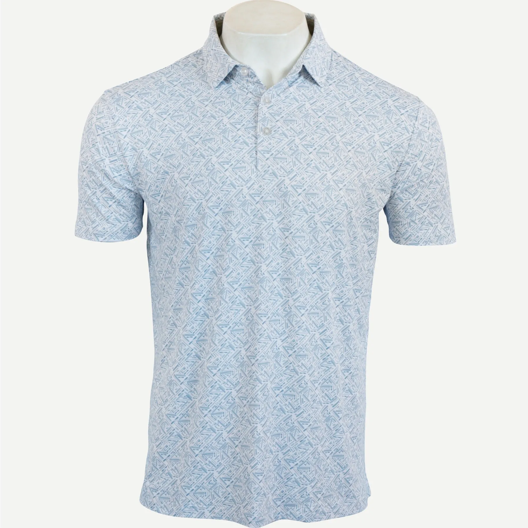 Longboard Polo - White/Dusty Blue/Lotus