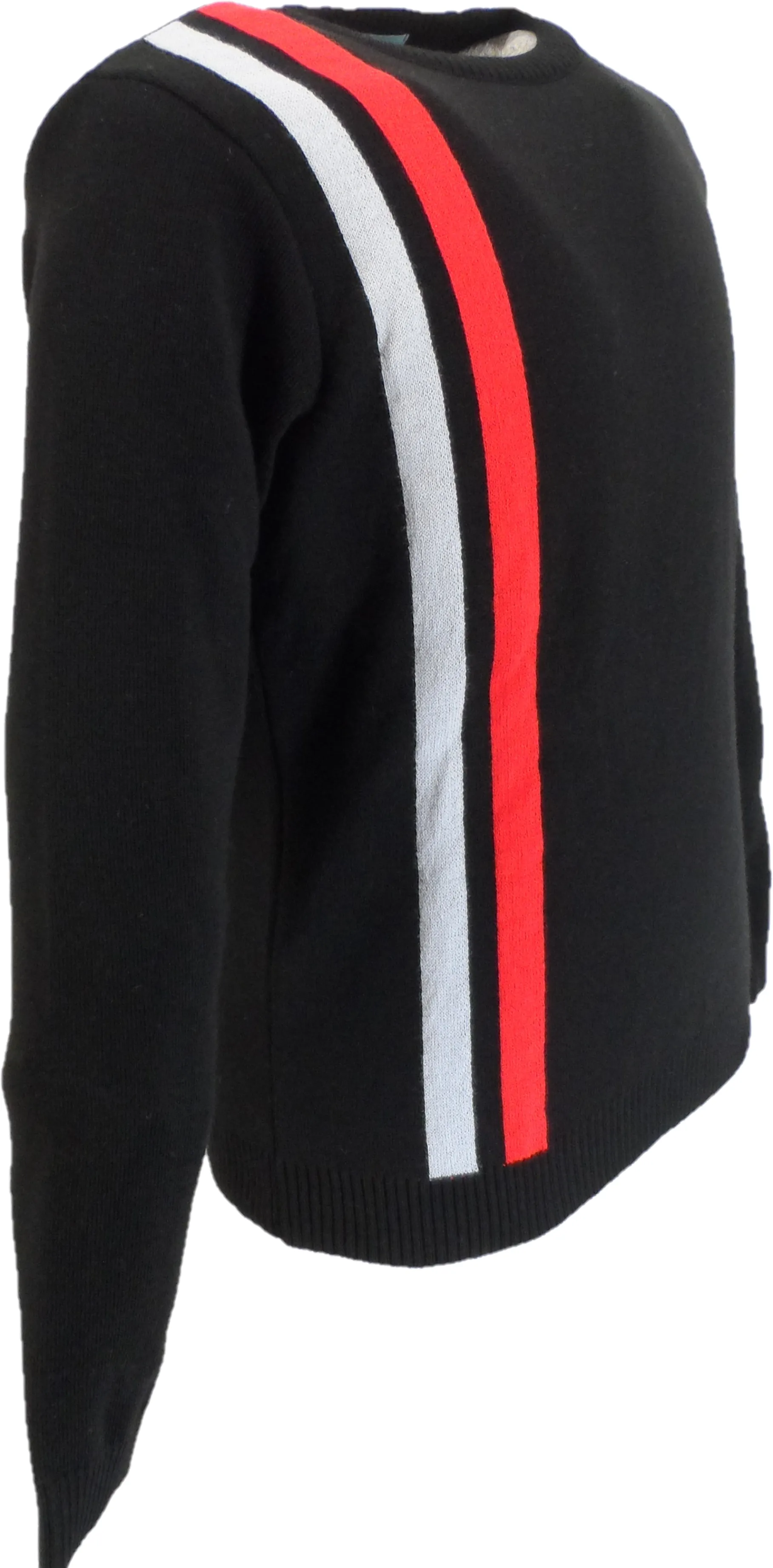 Mazeys Mens Black Racing Crew Neck Jumper