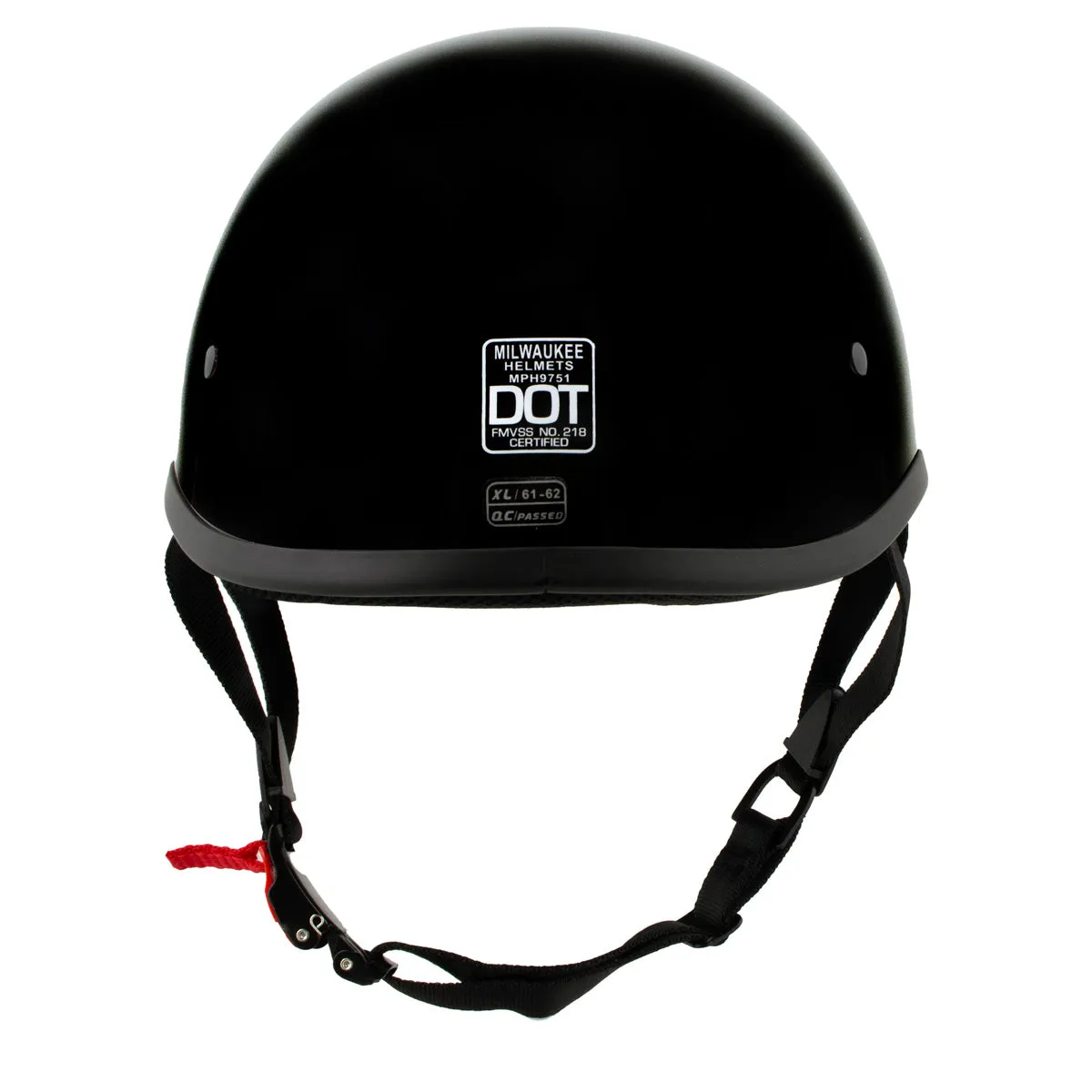 Milwaukee Helmets MPH9751DOT 'Polo Style' DOT Gloss Black Motorcycle
