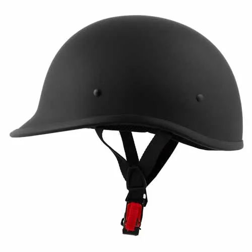 Milwaukee Helmets Polo Style Matte Black Motorcycle Half Face Helmet