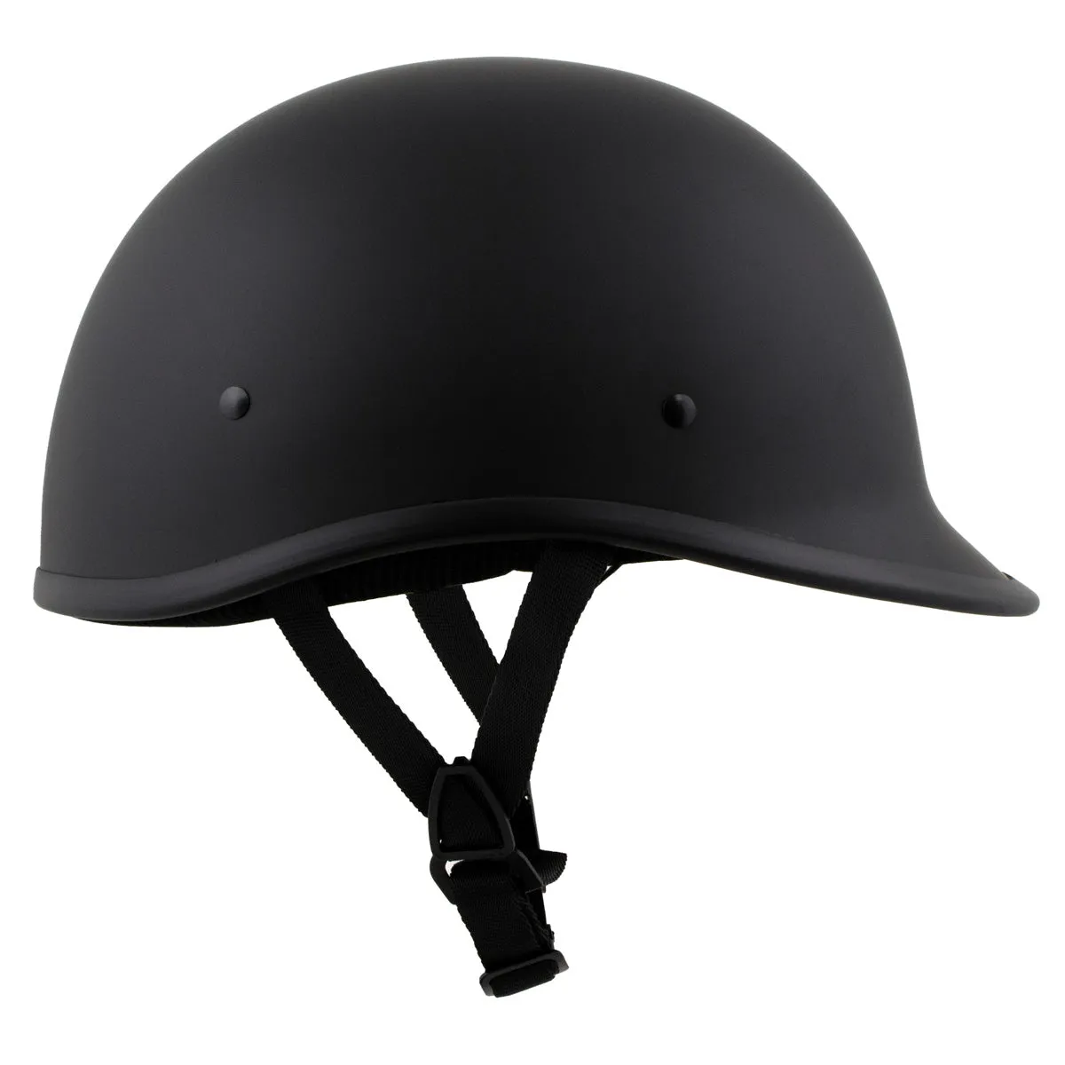 Milwaukee Helmets Polo Style Matte Black Motorcycle Half Face Helmet