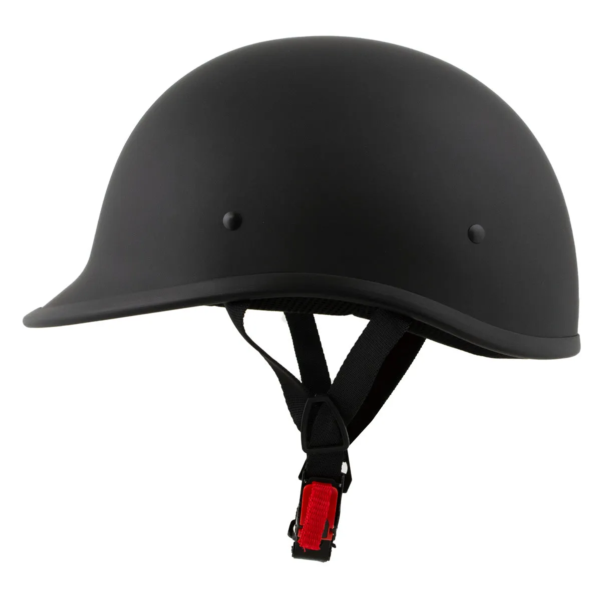 Milwaukee Helmets Polo Style Matte Black Motorcycle Half Face Helmet