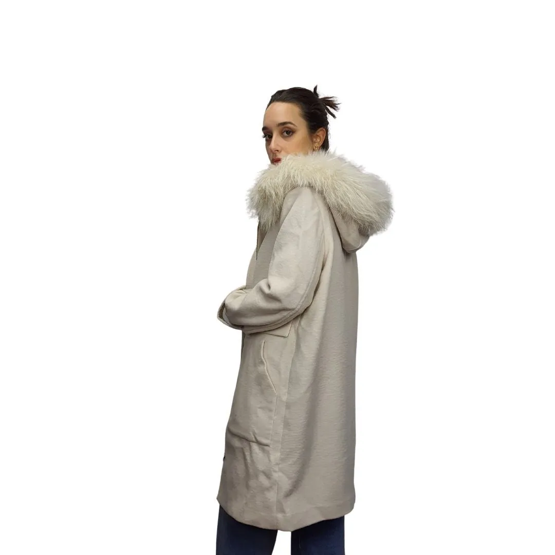 Parka  Vero Moda Crema  Style DAFFODIL L/S WOOL COAT(DR)