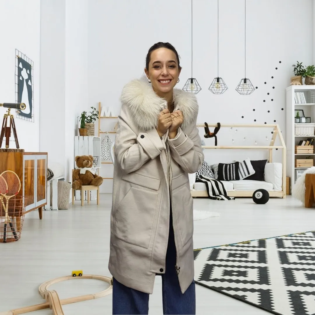 Parka  Vero Moda Crema  Style DAFFODIL L/S WOOL COAT(DR)