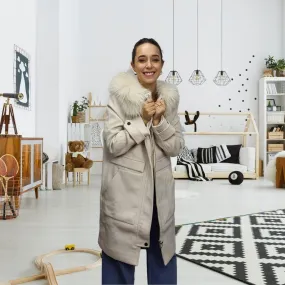 Parka  Vero Moda Crema  Style DAFFODIL L/S WOOL COAT(DR)