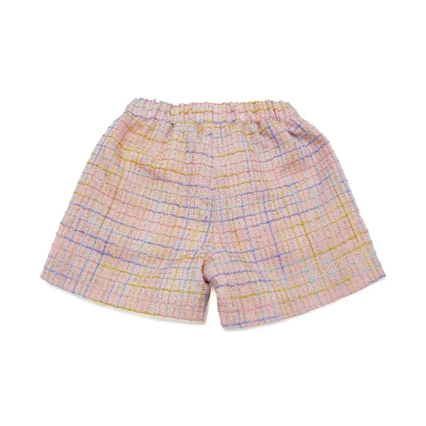 Plaid Tweed Shorts - Pink