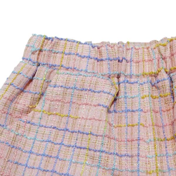Plaid Tweed Shorts - Pink