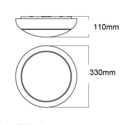 Polo 28 Watt 2D High Frequency IP44 Circular Luminaire c/w Microwave Occupancy Sensor