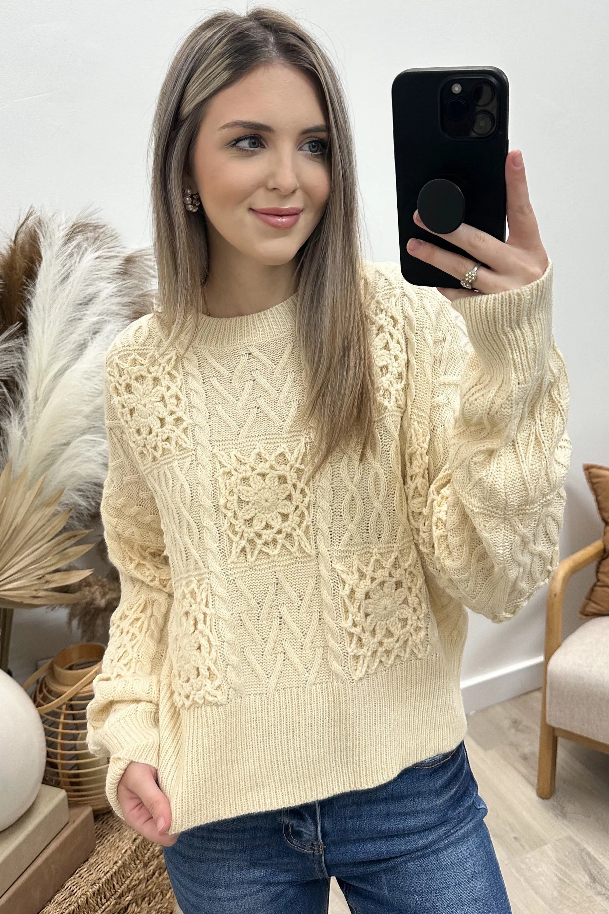 "Sweet Nothings" Sweater (Ecru)