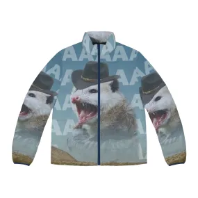 "Vintage Screaming Cowboy Possum Puffer Jacket: The Ultimate Western Outlaw Style"