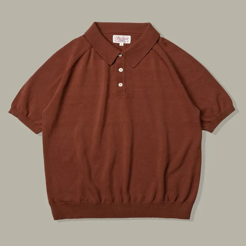 Retro 60s Polo Shirt Men's Casual Short Sleeve Knit T-shirt