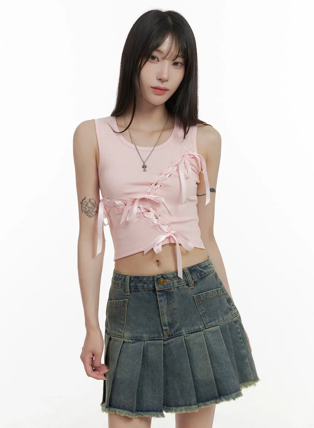 Ribbon Bliss Sleeveless Top OA426