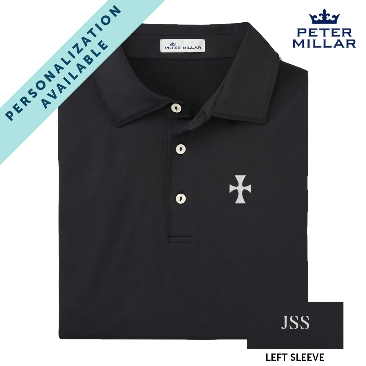 Sigma Chi Personalized Peter Millar Black Polo With Symbol