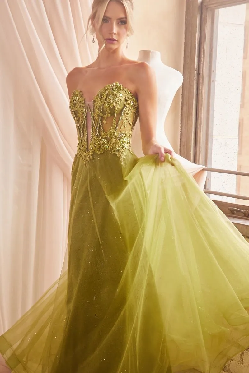 STRAPLESS BALL GOWN WITH REMOVABLE SLEEVES CDCD830