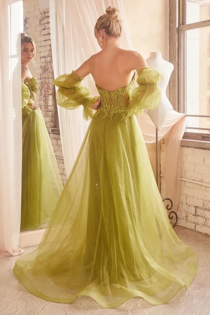 STRAPLESS BALL GOWN WITH REMOVABLE SLEEVES CDCD830