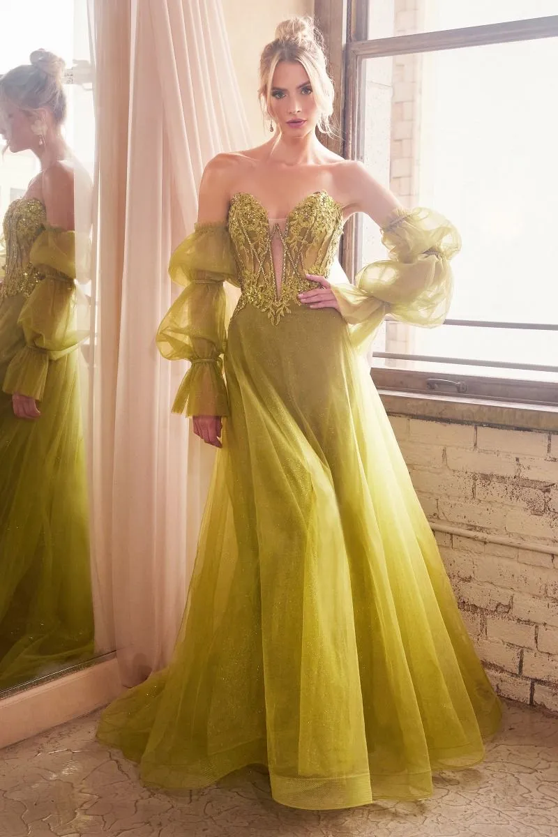 STRAPLESS BALL GOWN WITH REMOVABLE SLEEVES CDCD830