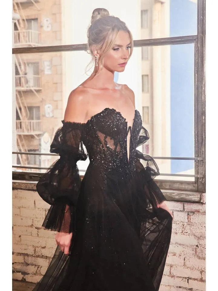 Strapless Ball Gown with Removable Sleeves