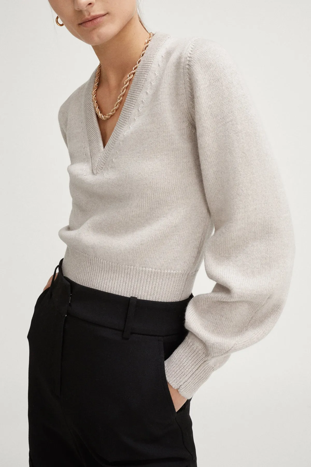 The Cropped V-Neck Sweater – Imperfect Version